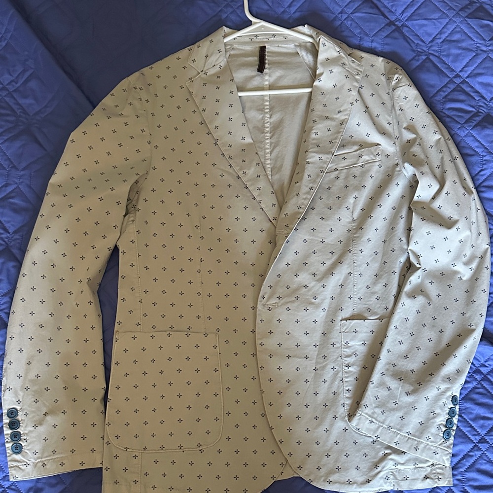 Men's Stylish Cream Patterned Blazer